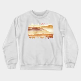 The pearl mountains by sunset Crewneck Sweatshirt